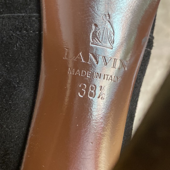 Lanvin Black, lace up , hidden platform for comfort and balance, suede booties - Picture 9 of 10